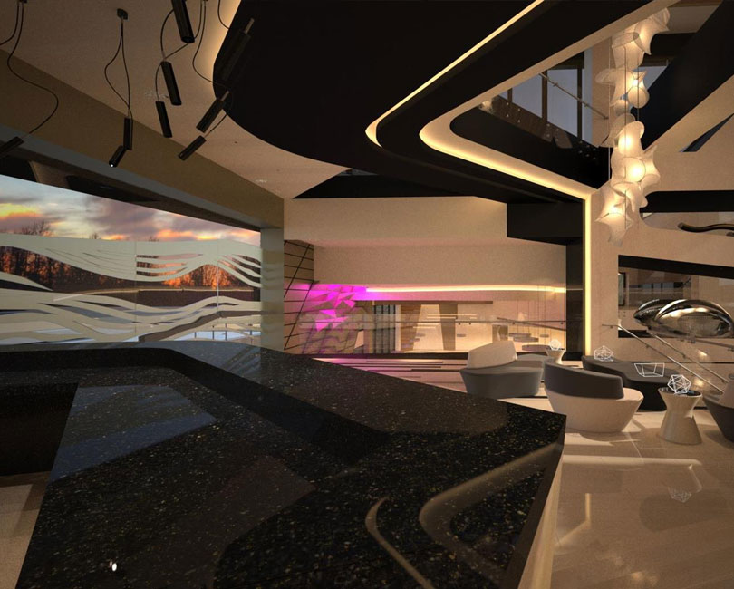 豪華現代會所設計3個部分